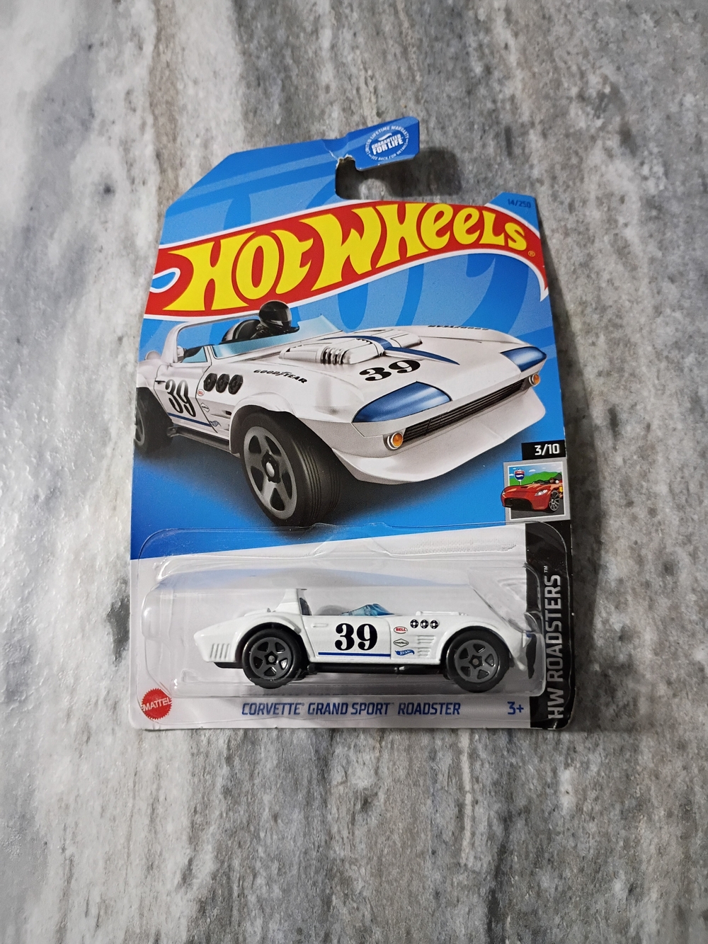 Mattel Hot Wheels Corvette Grand Sport Roadster - White & Black Accents